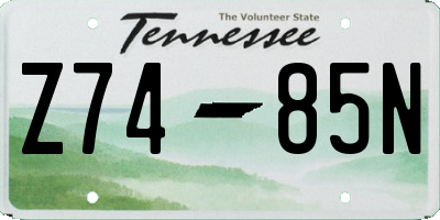 TN license plate Z7485N
