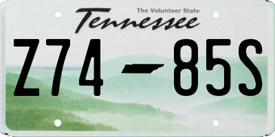 TN license plate Z7485S