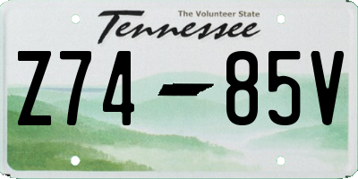 TN license plate Z7485V