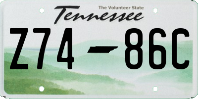TN license plate Z7486C