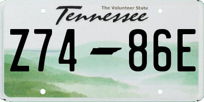 TN license plate Z7486E