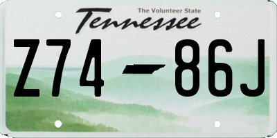 TN license plate Z7486J