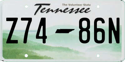 TN license plate Z7486N