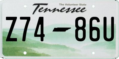 TN license plate Z7486U