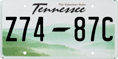 TN license plate Z7487C