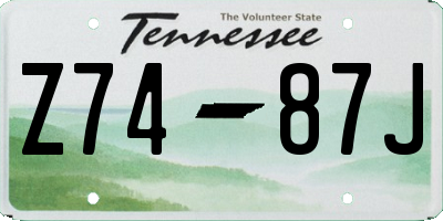 TN license plate Z7487J