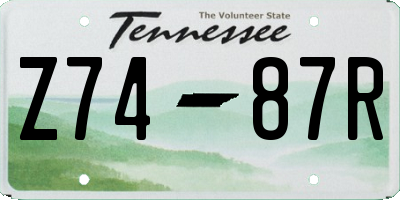 TN license plate Z7487R