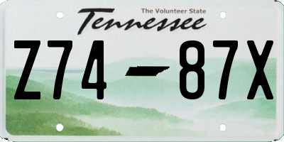 TN license plate Z7487X