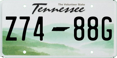 TN license plate Z7488G