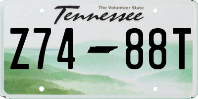 TN license plate Z7488T