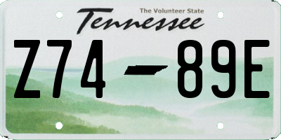 TN license plate Z7489E