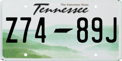 TN license plate Z7489J