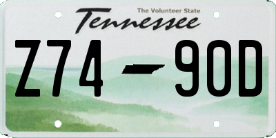 TN license plate Z7490D