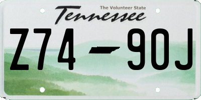 TN license plate Z7490J