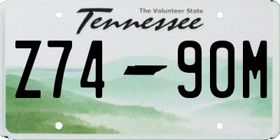 TN license plate Z7490M