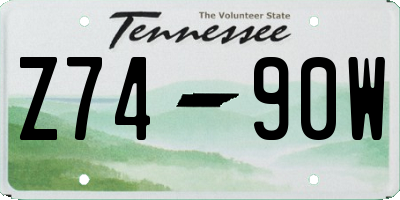 TN license plate Z7490W