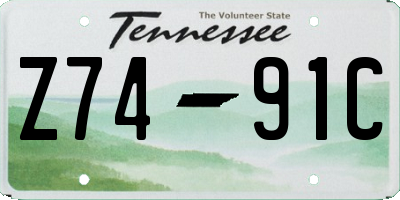 TN license plate Z7491C