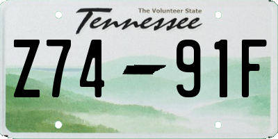 TN license plate Z7491F