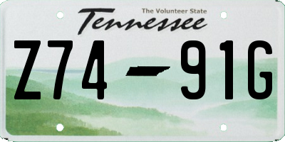TN license plate Z7491G