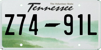 TN license plate Z7491L