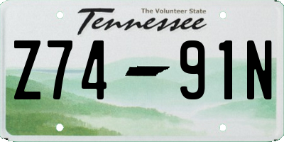 TN license plate Z7491N