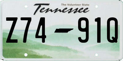 TN license plate Z7491Q