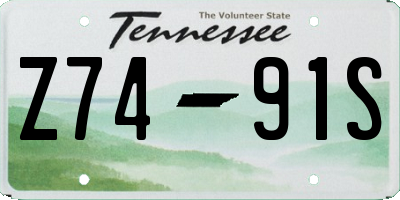 TN license plate Z7491S