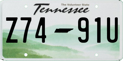TN license plate Z7491U