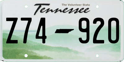 TN license plate Z7492O