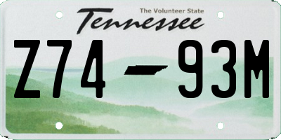 TN license plate Z7493M