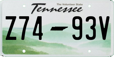 TN license plate Z7493V