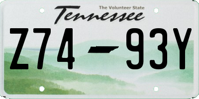 TN license plate Z7493Y