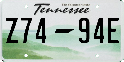 TN license plate Z7494E
