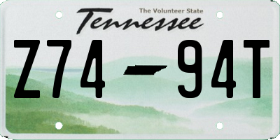 TN license plate Z7494T
