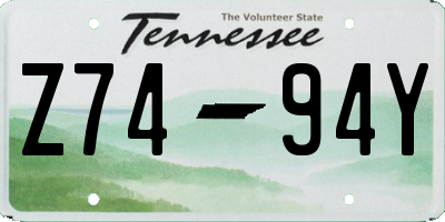 TN license plate Z7494Y