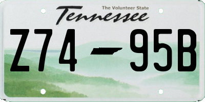 TN license plate Z7495B