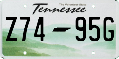 TN license plate Z7495G