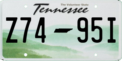 TN license plate Z7495I