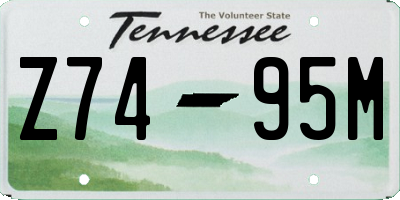TN license plate Z7495M