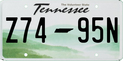 TN license plate Z7495N
