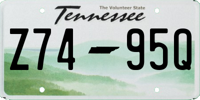 TN license plate Z7495Q
