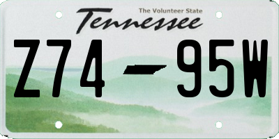 TN license plate Z7495W