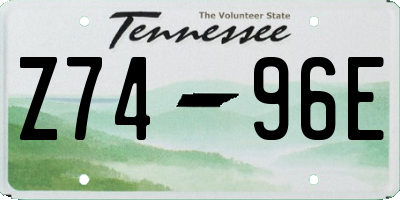 TN license plate Z7496E