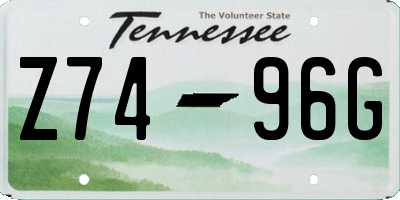 TN license plate Z7496G