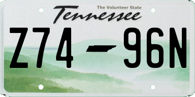 TN license plate Z7496N