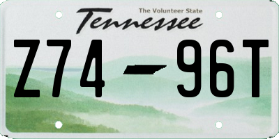 TN license plate Z7496T