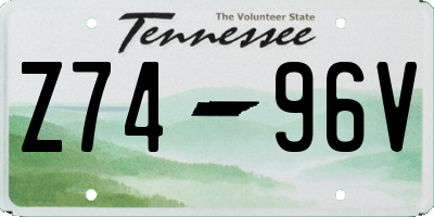 TN license plate Z7496V