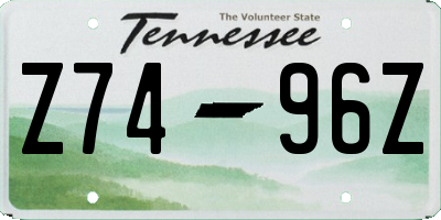 TN license plate Z7496Z