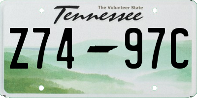 TN license plate Z7497C