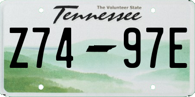 TN license plate Z7497E